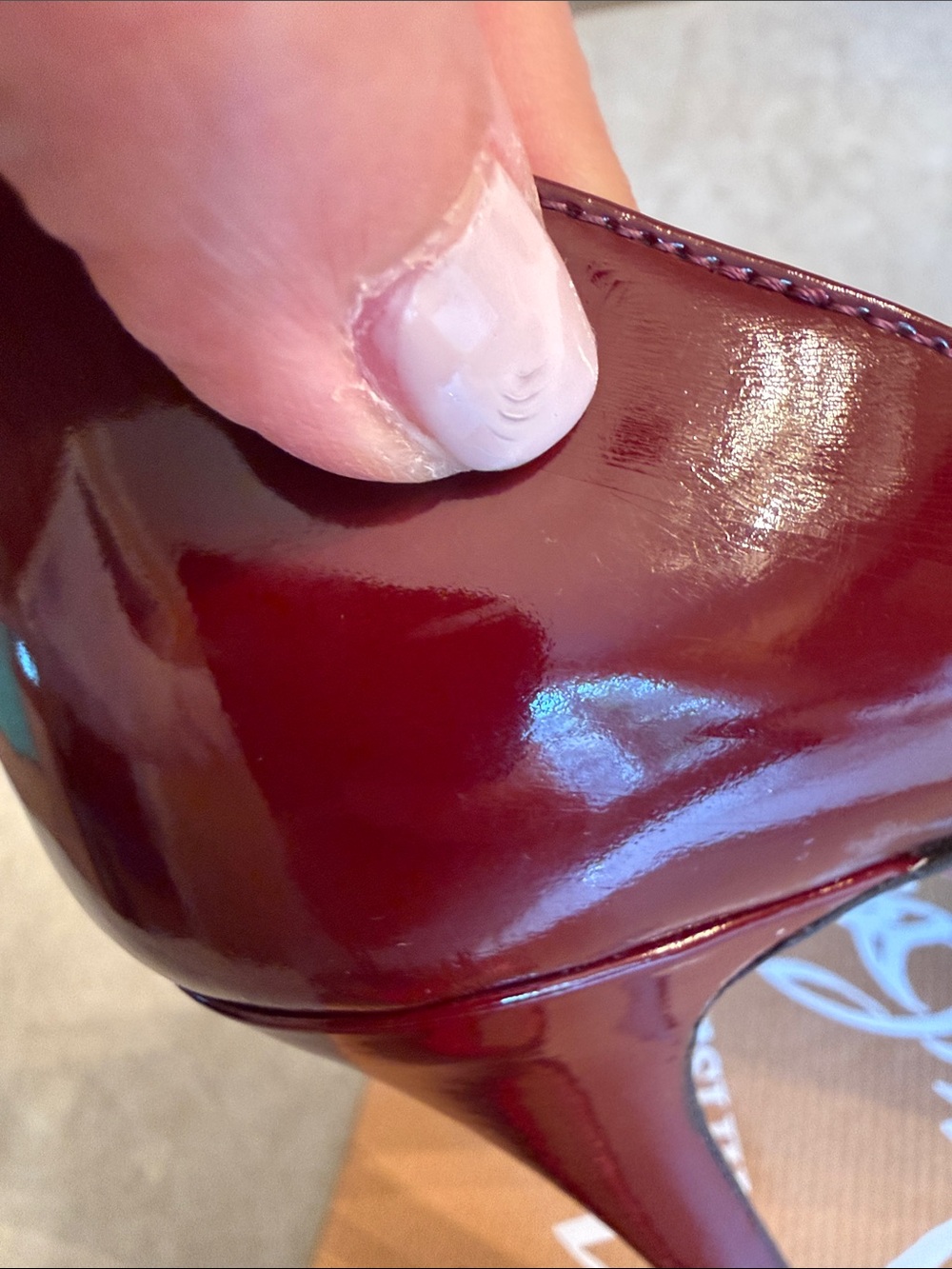 Christian Louboutin Burgundy Patent Leather Stiletto Heels 4” ( 100 mm ) - Picture 7 of 9